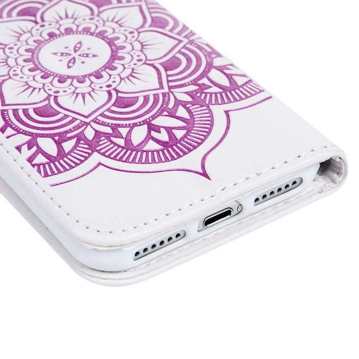 iPhone 7 Case (4.7 inch) - Wallet Folio Flip Embossed Campanula PU Leather Case with Stand Card Slots Slim Fit... N20