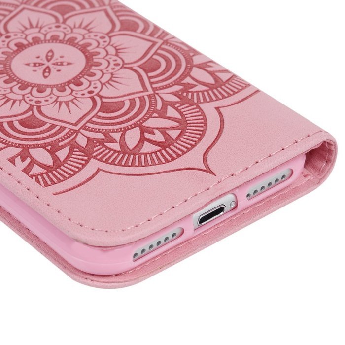 iPhone 7 Case (4.7 inch) - Wallet Folio Flip Embossed Campanula PU Leather Case with Stand Card Slots Slim Fit... N24