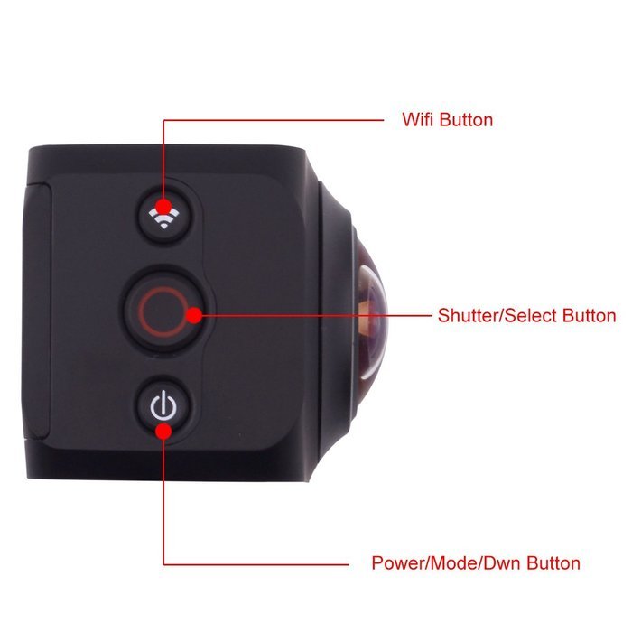 Parateck VR360 Camera 1080P Remote Control Action Camcorder N5