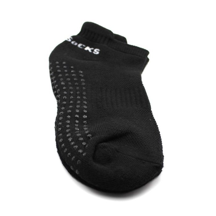 HuaYang 1 Pair Anti Slip Professional Yoga Socks with Rubber Dots Sport Exercise Cotton Hosiery(Black)