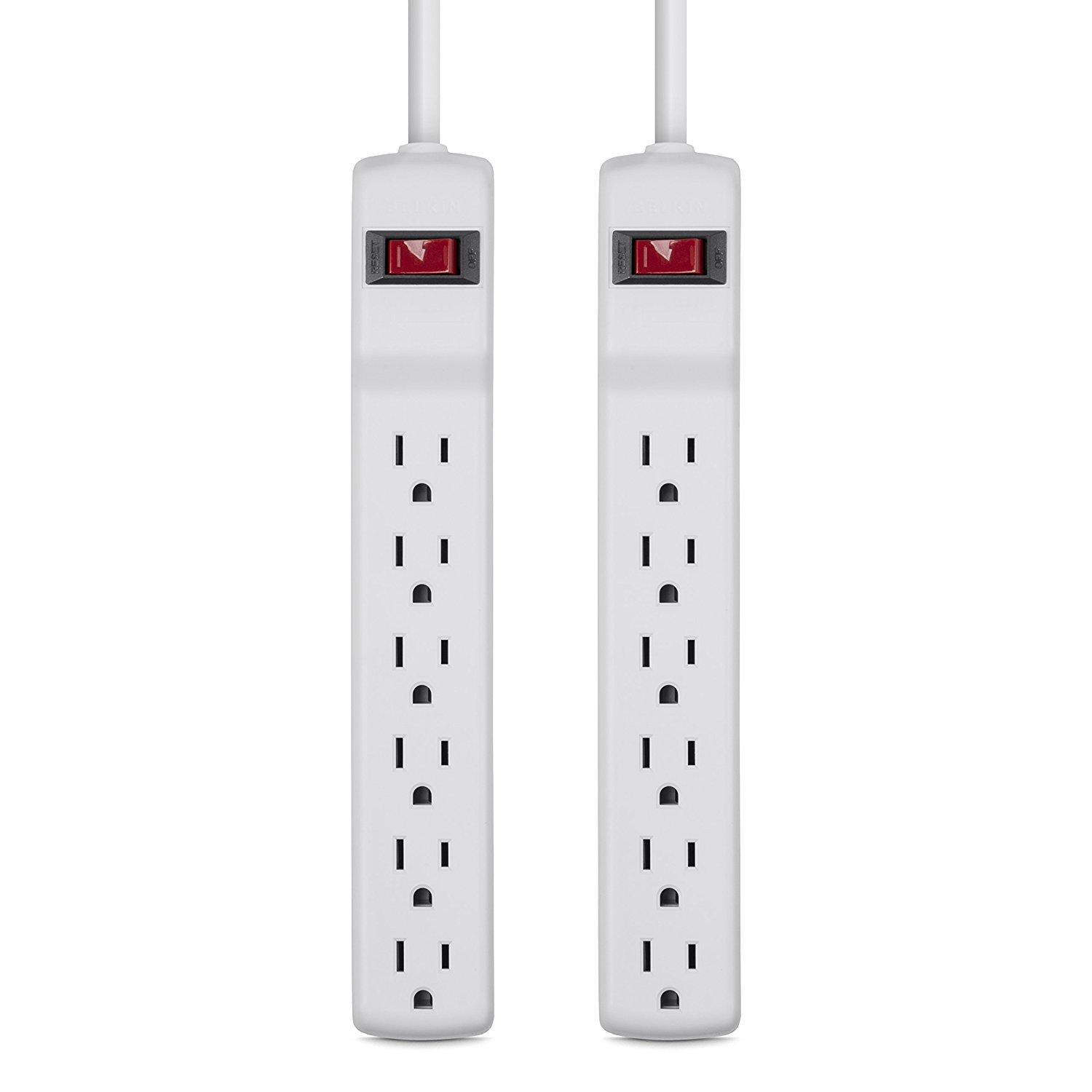 Belkin 6-Outlet Power Strip Surge Protector With 2-Foot Power Cord, 200 ...