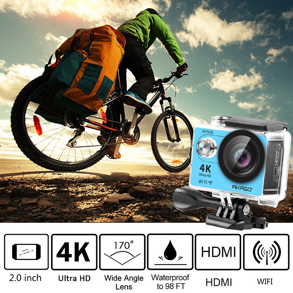 AKASO EK7000 4K WIFI Sports Action Camera Ultra HD Waterproof DV Camcorder 12MP 170 Degree Wide