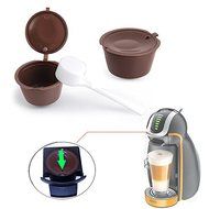 2 pcs Compatible Reusable Coffee Capsules Coffee Filters + Coffee Spoon N9