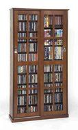 Leslie Dame MS-700W Mission Multimedia DVD/CD Storage Cabinet with Sliding Glass Doors, Walnut