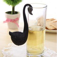 2pcs Black Swan Shape Herb Leaf Spice Strainer Tea Infuser Tea Bag Filters N7