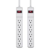 Belkin 6-Outlet Power Strip Surge Protector with 2-Foot Power Cord, 200 Joules (2-Pack) N5