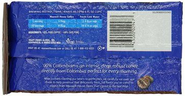 Maxwell House 100% Colombian Ground Coffee Medium Roast, 10.5-Ounce Vacuum Bag (Pack of 3) N4
