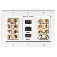 TNP Home Theater Wall Plate - 3-Gang 7.2 Surround Sound Distribution w/ Premium Gold Plated Copper Banana Binding... N5