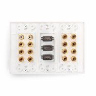 TNP Home Theater Wall Plate - 3-Gang 7.2 Surround Sound Distribution w/ Premium Gold Plated Copper Banana Binding... N6
