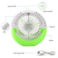 Mystery Rechargeable USB Mini Fan Portable Desktop Table Fan with Bulit-in Battery USB Powered with 3 Modes Speed... N10