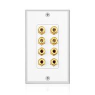 TNP Home Theater Wall Plate - 3-Gang 7.2 Surround Sound Distribution w/ Premium Gold Plated Copper Banana Binding... N8