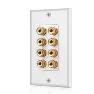TNP Home Theater Wall Plate - 3-Gang 7.2 Surround Sound Distribution w/ Premium Gold Plated Copper Banana Binding... N9