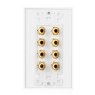 TNP Home Theater Wall Plate - 3-Gang 7.2 Surround Sound Distribution w/ Premium Gold Plated Copper Banana Binding... N10