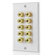 TNP Home Theater Wall Plate - 3-Gang 7.2 Surround Sound Distribution w/ Premium Gold Plated Copper Banana Binding... N11