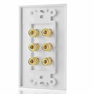 TNP Home Theater Wall Plate - 3-Gang 7.2 Surround Sound Distribution w/ Premium Gold Plated Copper Banana Binding... N12
