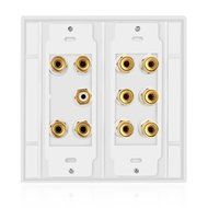 TNP Home Theater Wall Plate - 3-Gang 7.2 Surround Sound Distribution w/ Premium Gold Plated Copper Banana Binding... N13