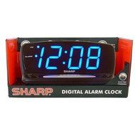 Sharp Blue Jumbo 2&#039;&#039; LED display Alarm Clock with snooze and Hi/lo dimmer options, Black