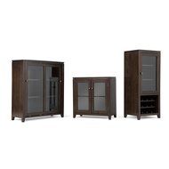 Simpli Home Cosmopolitan Medium Storage Cabinet, Coffee Brown N14