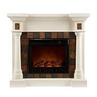 Benjamin Slate Convertible Ivory Electric Fireplace 47&quot; Tv Stand N5