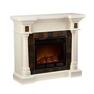 Benjamin Slate Convertible Ivory Electric Fireplace 47&quot; Tv Stand N6