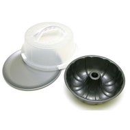 BakerEze 3-Piece Nonstick Bund-Form Baking Pan and Serving Set