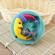 "Little Bear Moon Silicone Fondant Mold Chocolate Polymer Clay Mould" shopping N4