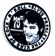 75th Elvis Presley the King of Rock N Roll Pop Music Band Logo Patch Sew Iron on Embroidered Appliques Badge Sign... N2