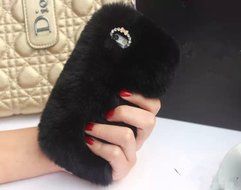 iPhone 7 Plus Case,Inspirationc Luxury Stylish Bling Fluffy Cover Plush Rabbit Hair Fur Cases Decorative Handmade... N8