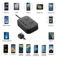 JOTO 2 Outlet Surge Protector Power Strip with USB Smart Charger (4 Port,5V 7.4A),with Type C Charging Port, 6.6ft... N10