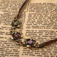 Fashion Vintage Jewelry Crystal Flower Pendant Bib Double Statement Necklace N2
