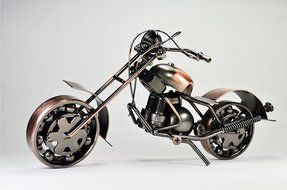 Metal sculpture - Retro Classic Handmade Iron Motorcycle unique metal art decor - home d&eacute;cor (Copper tainted GTO1... N2