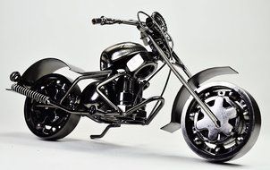 Metal sculpture - Retro Classic Handmade Iron Motorcycle unique metal art decor - home d&eacute;cor (Copper tainted GTO1... N4