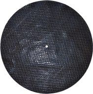 Genuine Leather Turntable Platter Mat - Black Embossed Snakeskin