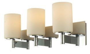Alico Industries BV7003-10-15 Truss Collection 3-Light Vanity Fixture, Chrome Finish with White Opal Glass by...