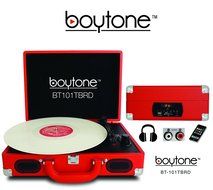 Boytone BT-101TBWT 5 in 1 Briefcase Record Player AC-DC Built in Rechargeable Battery, With 2 Stereo Speakers... N16