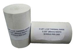 3 1/8&quot; x 119&#039; Thermal Paper (50 Rolls), Works for First Data FD300 Printer, Fujitsu Team POS DT50, Hypercom T77...