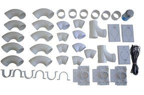 Central Vacuum Installation Kit For All Homes Rough-in Built-In CVac 3 Inlet Kit With Pipe by Zvac with 48 Foot... N11