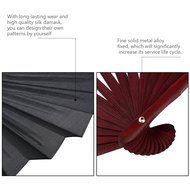 Tinksky Men Folding Bamboo Blank Hand Fan Wedding Party Gift (Black) N5