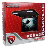 Rockville RVM18FD-BK 18&quot; TFT Black Flip Down Car Monitor w/ USB/SD/Video Games N36