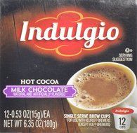 Indulgio Milk Chocolate Cocoa Single Serve for Keurig K-Cup Brewers, 24 Count N27