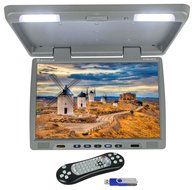 Rockville RVM18FD-BK 18&quot; TFT Black Flip Down Car Monitor w/ USB/SD/Video Games N41
