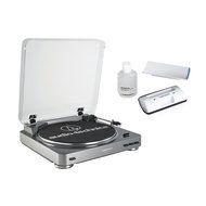 Audio Technica AT-LP60 Fully Automatic Stereo Turntable System, Silver bundled with the AT-6012 record cleaner...