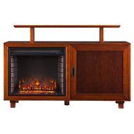 Southern Enterprises Ontario Media Console Fireplace - Walnut/Espresso N3