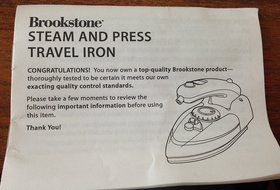 Brookstone Dual Voltage Steam and Press Travel Iron w/ Soft Case N3