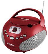 Koramzi Portable CD Boombox Sound System with Top-Loading CD Player, AM/FM Radio, and Aux Line-In- CD35(RED) N2