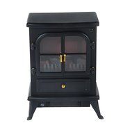 HomCom 17" 1500W Free Standing Electric Fireplace w/Timer and Remote - Black N3