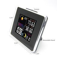RF Wireless Weather Station with Backlight Indoor Outdoor Temperature Humidity Weather Forecast 3 Sensors Black N5