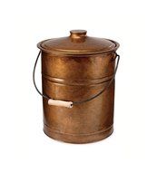 Plow &amp; Hearth Basic Ash Bucket with Handle and Lid N3