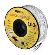 18AWG Low Voltage LED Cable 3 Conductor Jacketed In-Wall Speaker Wire UL/cUL Class 2 (200 ft reel) N3