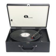 1byone Suit-case Style Turntable with Speaker, Bluetooth support and Vinyl-To-MP3 Recording, Belt Driven Record... N15